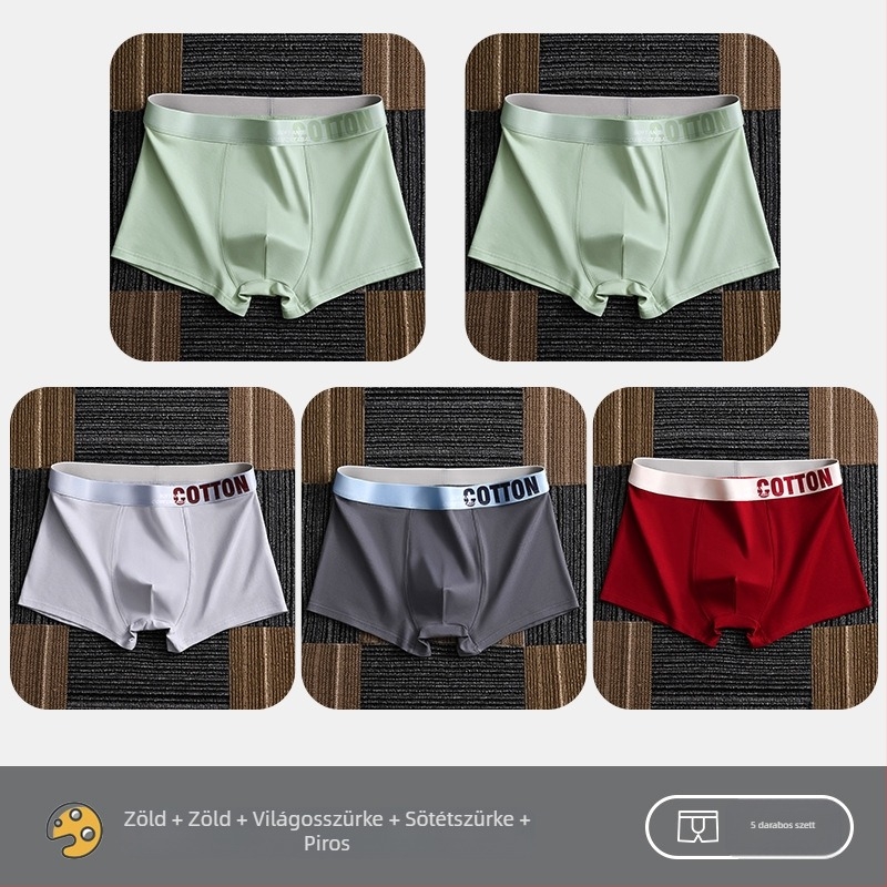 Yalu férfi pamut boxer brief – lélegző, antibakteriális, izzadságot felszívó, középmagas derékhossz, egyszínű, nagy méret