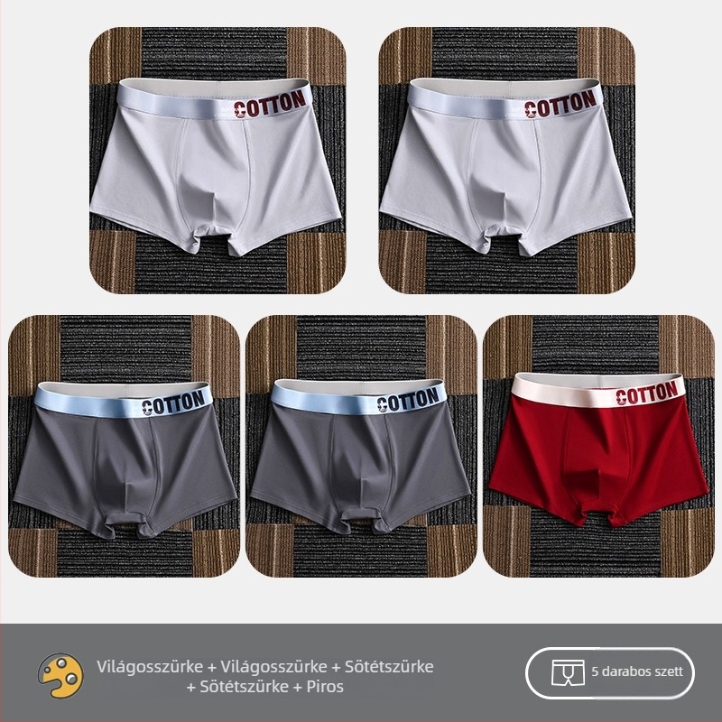 Yalu férfi pamut boxer brief – lélegző, antibakteriális, izzadságot felszívó, középmagas derékhossz, egyszínű, nagy méret