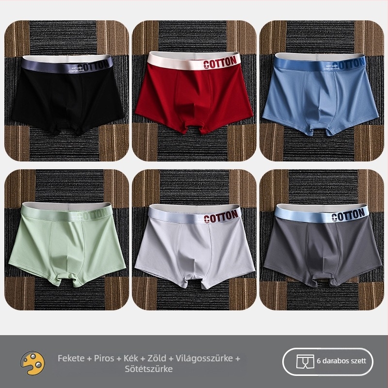 Yalu férfi pamut boxer brief – lélegző, antibakteriális, izzadságot felszívó, középmagas derékhossz, egyszínű, nagy méret