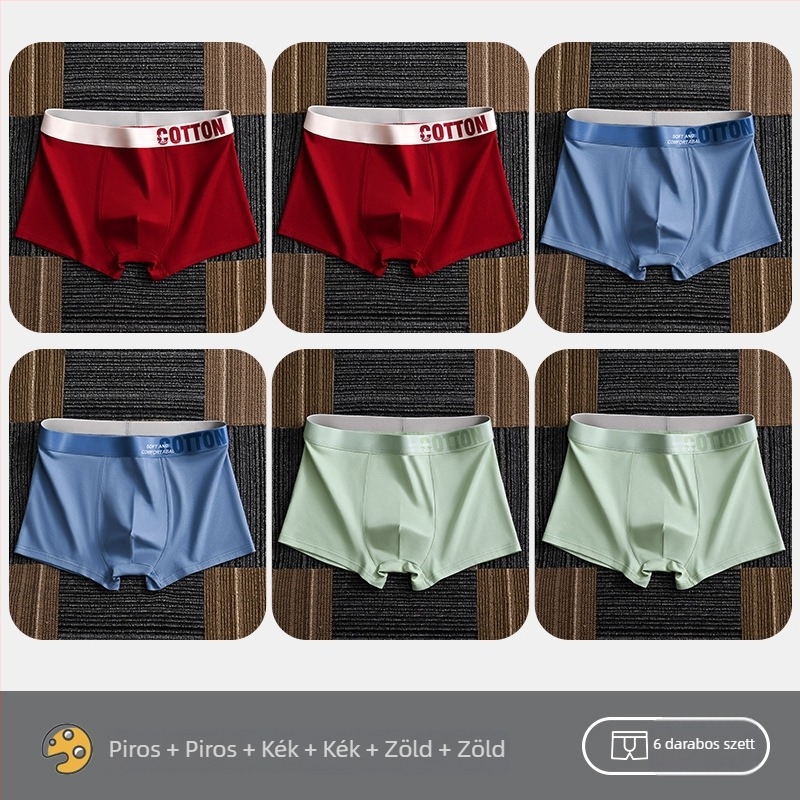 Yalu férfi pamut boxer brief – lélegző, antibakteriális, izzadságot felszívó, középmagas derékhossz, egyszínű, nagy méret