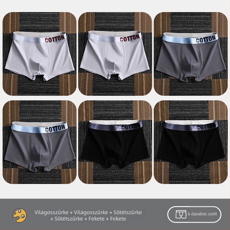 Yalu férfi pamut boxer brief – lélegző, antibakteriális, izzadságot felszívó, középmagas derékhossz, egyszínű, nagy méret
