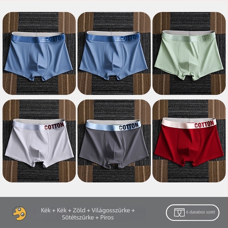 Yalu férfi pamut boxer brief – lélegző, antibakteriális, izzadságot felszívó, középmagas derékhossz, egyszínű, nagy méret
