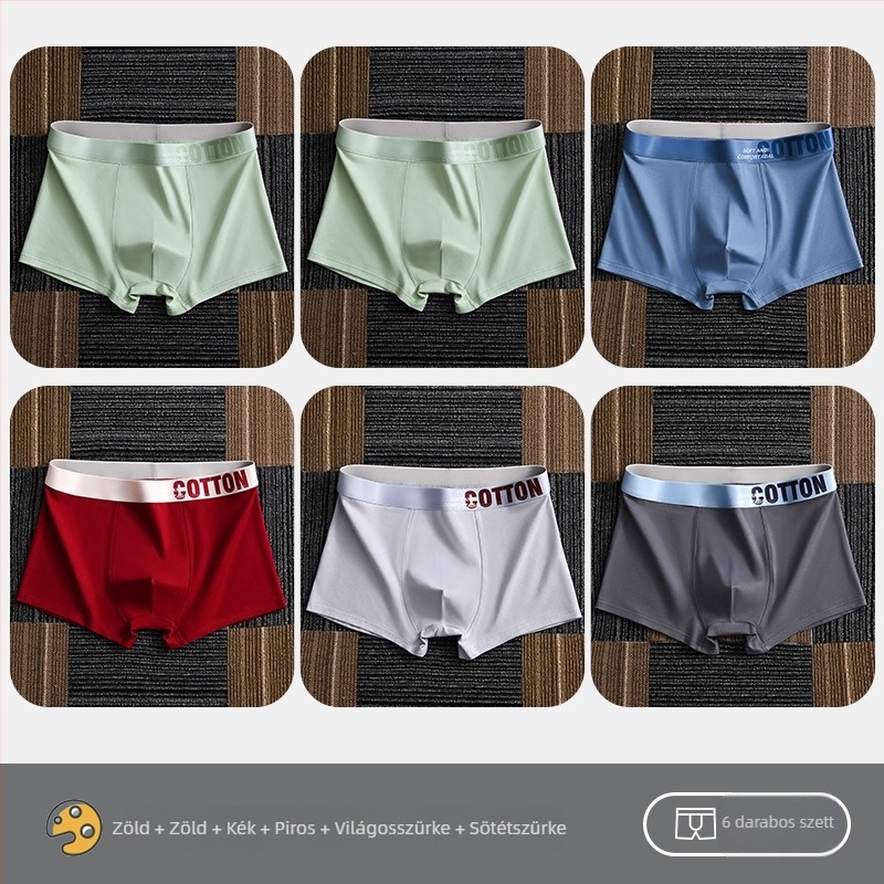 Yalu férfi pamut boxer brief – lélegző, antibakteriális, izzadságot felszívó, középmagas derékhossz, egyszínű, nagy méret
