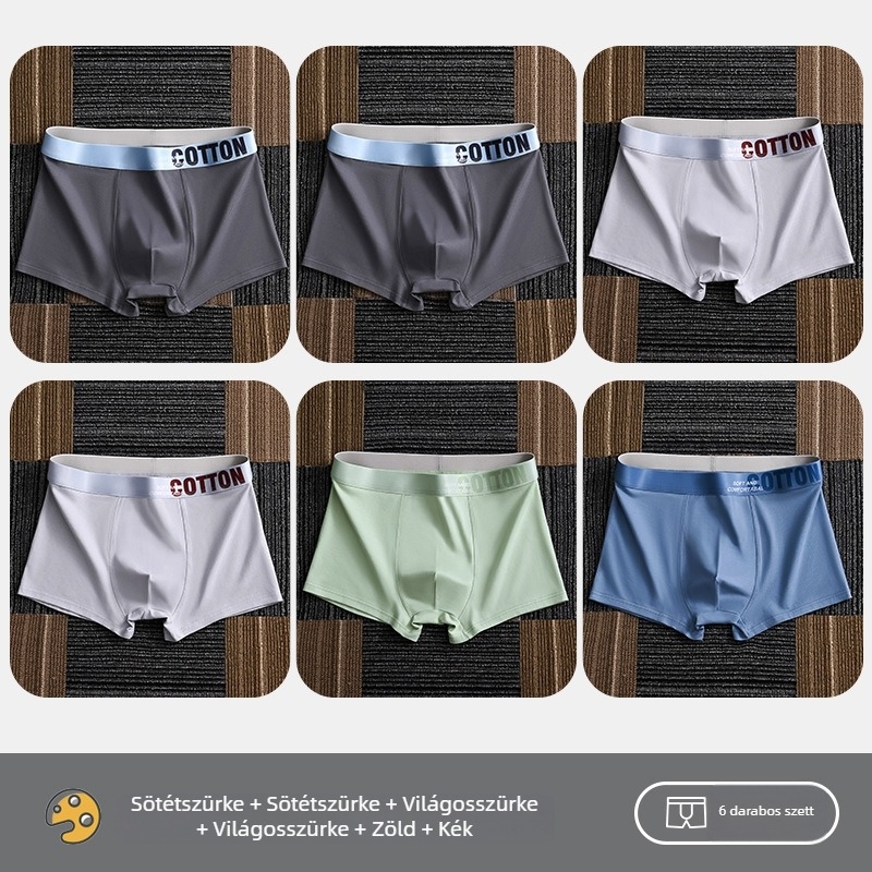 Yalu férfi pamut boxer brief – lélegző, antibakteriális, izzadságot felszívó, középmagas derékhossz, egyszínű, nagy méret
