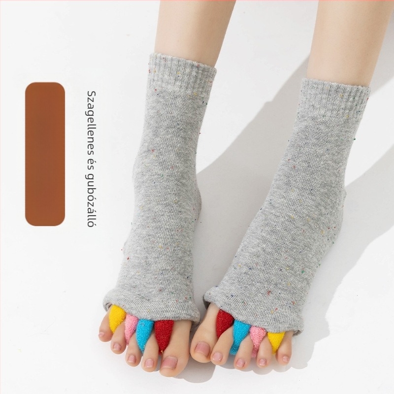 Határokon átnyúló japán-koreai színes lábujj jóga lábujjzokni női nyitott lábujjzokni hüvelykujj valgus korrigálására ötujjas zokni