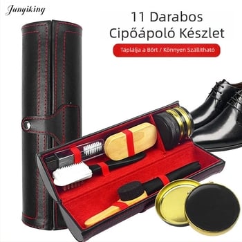 Bőrcipő-ápoló polírozó cipőfényező öltöny 11 darabos bőrápoló fekete, színtelen cipőfényező tisztító és karbantartó eszközök