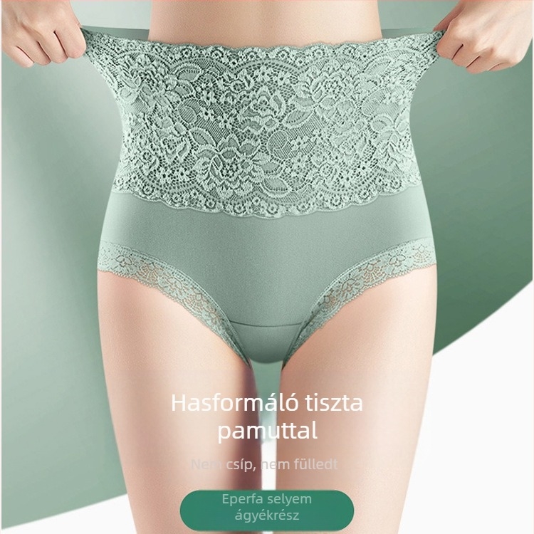 Meiyasi selyem ágyékú elegáns, magas derekú csipkés bugyi női pamut ágyékú fenékemelő hasformáló bugyi női fehérnemű nagykereskedelem