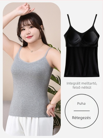 Plus size trikó melltartóbetéttel női viseletmentes melltartó állítható alsónemű egyrészes melltartó belső viselet pufók lány