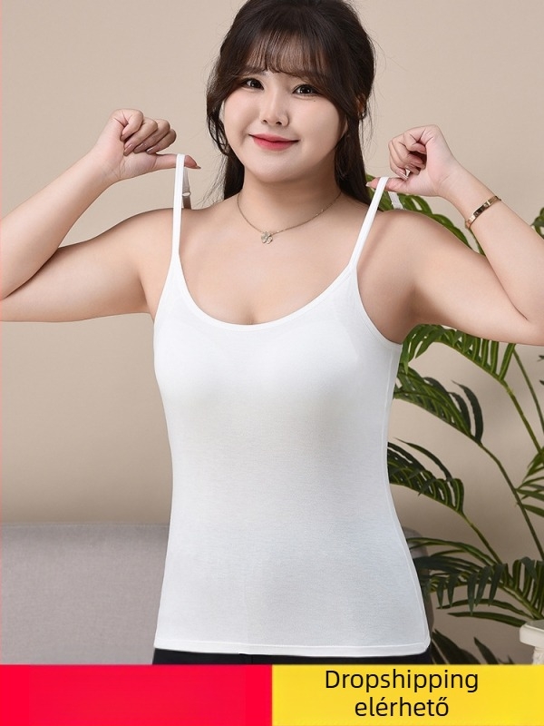 Plus size trikó melltartóbetéttel női viseletmentes melltartó állítható alsónemű egyrészes melltartó belső viselet pufók lány