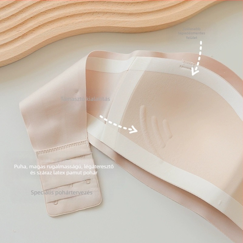 Pánt nélküli melltartó nőknek, push-up, kis mellkas, csúszásgátló, véd a kitettségtől, varrás nélküli bandeau melltartó, belső viselet, gyönyörű hát, zselés csíkos melltartó