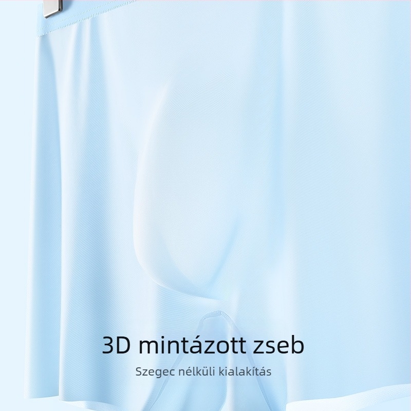 Férfi alsónemű jég selyem rövidnadrág nyomtalan átlátszó vékony alsónemű férfi Cool Sense 7A antibakteriális lélegző boxeralsó boxeralsó
