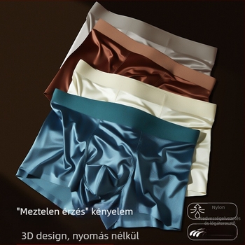 Népszerű luxus szatén férfi jégselyem alsónemű, eperfa selyem antibakteriális belső varrás, meztelen tapintású férfi boxeralsó gyártó