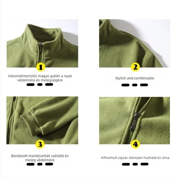 Őszi és téli új férfi öltöny, polár béléssel, vastagított pulóver, polár kabát, laza cipzár, divatos fitneszfelső