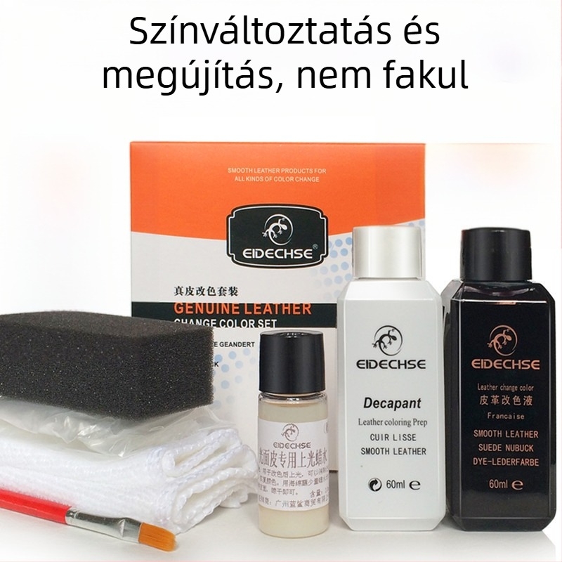 EIDECHSE színváltós szett bőr kanapé táska ruhák kabát cipő színváltó kiegészítő felújított színfesték