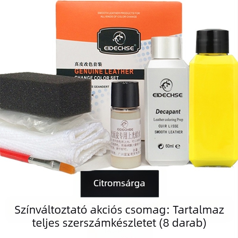 EIDECHSE színváltós szett bőr kanapé táska ruhák kabát cipő színváltó kiegészítő felújított színfesték