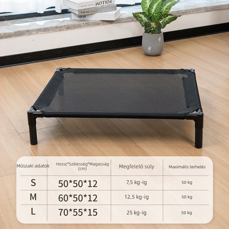 Kisállat kempingfekhely kutyáknak és macskáknak Four Seasons univerzális nyári légáteresztő, hűvös, nedvességálló, kivehető és mosható, földre szerelhető közepes és kis méretű kutyafekhely