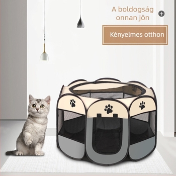 Kisállat sátor nyolcszögletű ketrec kerítés macskaketrec összecsukható macskaketrec extra nagy háztartási macskafészek univerzális macskagyártás