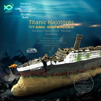 Akvárium Tájkép Díszek Hajótörés Dekoráció Titanic Roncs Akvárium Készlet Szimuláció Vas Donic Hajótörés