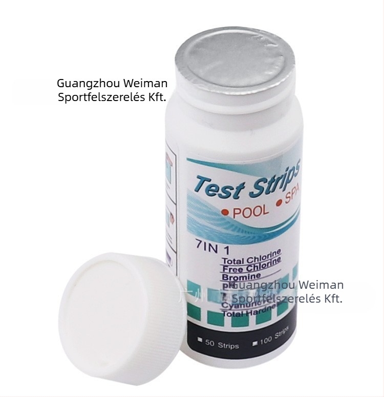 Gyári közvetlen értékesítés 7 az 1-ben úszómedence tesztpapír pH tesztpapír vízminőség tesztpapír maradék klór pH vízminőség tesztcsík