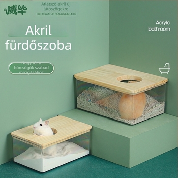 Hörcsög Fürdőszoba Kád Kádhomok Mosdó WC Kettős felhasználású Arany Medve Fürdőhomok Vizelethomok Fröccsenésgátló Külső kellékek