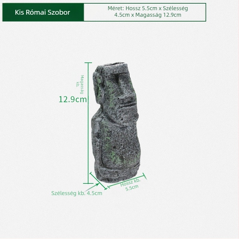 Emberi arcú kőszobor Húsvét-sziget gyantás kőszobor akvárium tájképi doboz dekoráció tájképi akvárium szobor dekoráció