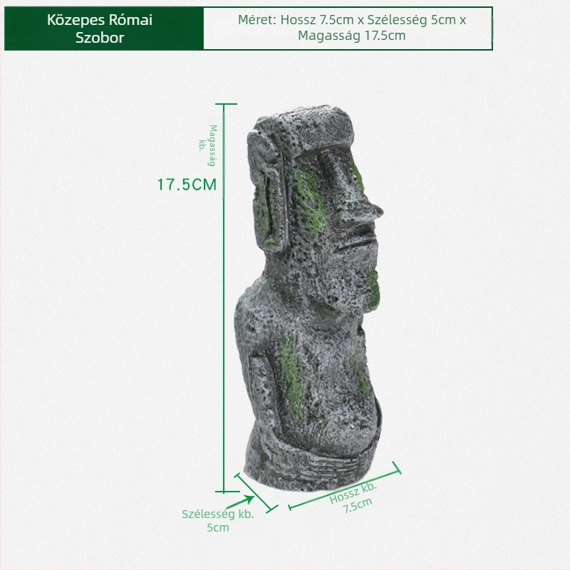 Emberi arcú kőszobor Húsvét-sziget gyantás kőszobor akvárium tájképi doboz dekoráció tájképi akvárium szobor dekoráció