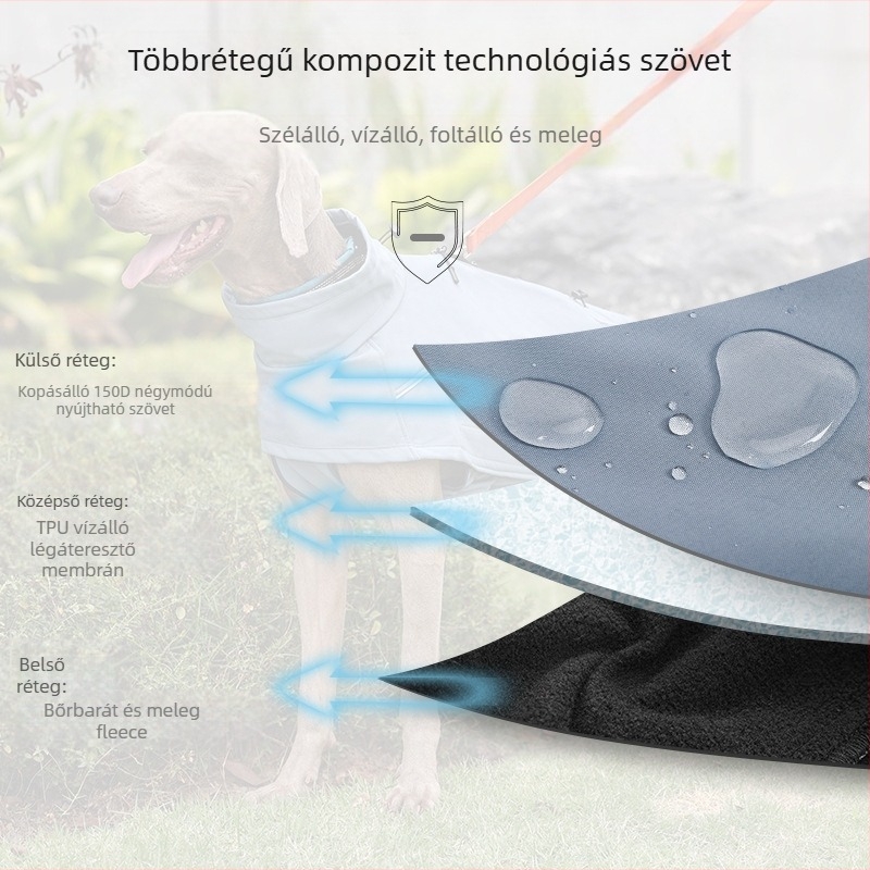 Külkereskedelmi új téli kutyaruhák, vastagított kültéri puha héjú kabát, kutyaruhák, pamuttal bélelt kutyaruhák, kisállat-kellékek