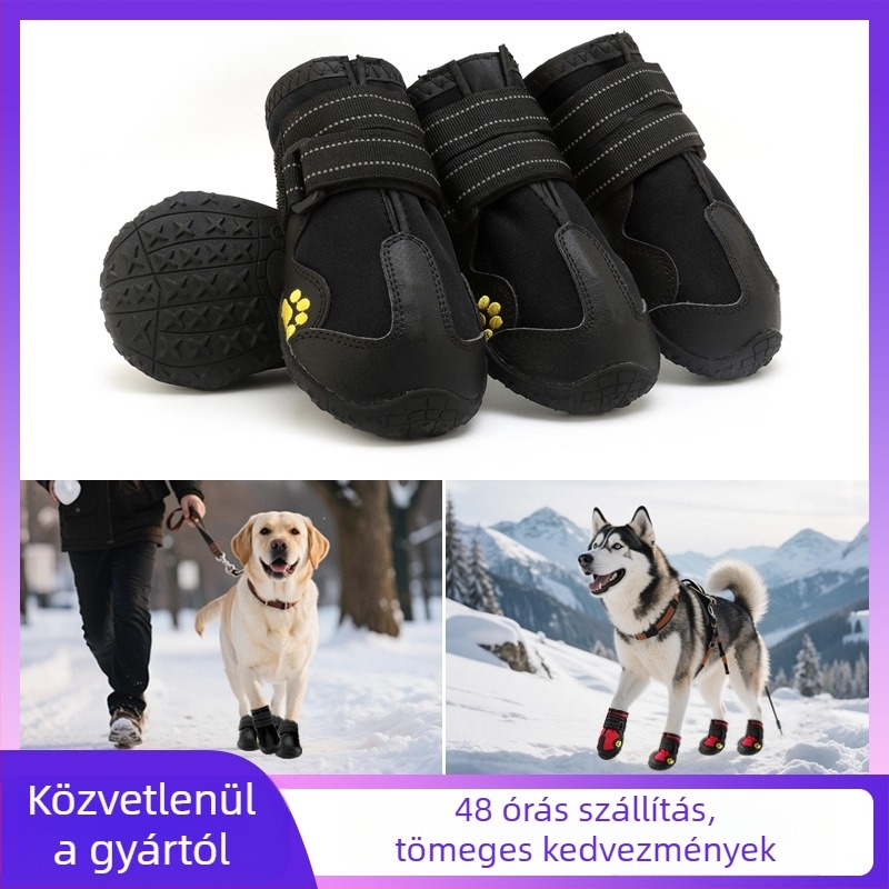 Őszi és téli vízlepergető, meleg kutyacipők Golden Retriever, Husky, Border Collie, Közepes és nagytestű kutyáknak, Határokon átnyúló európai és amerikai kutyáknak. Legnépszerűbb kisállatcipők.