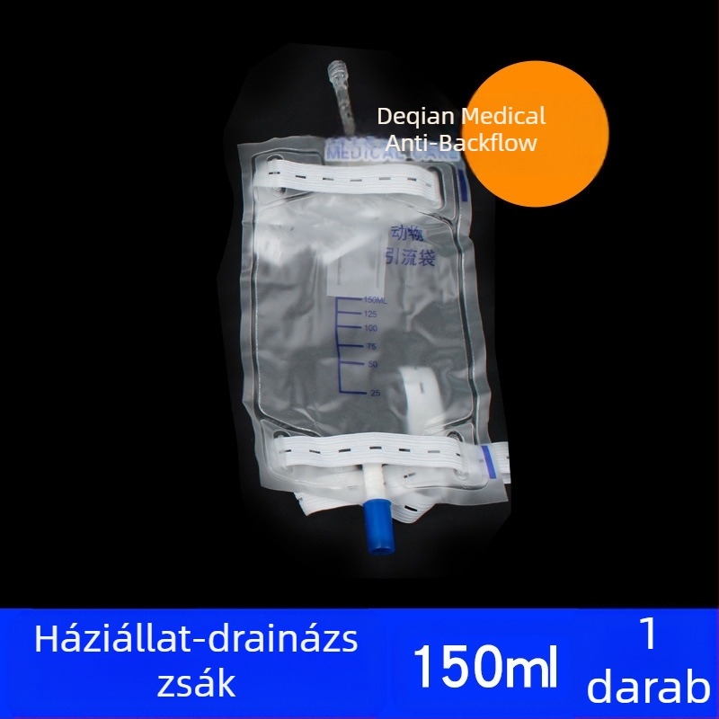 Eldobható kisállat katéter, dupla lumenű szilikon katéter kutyáknak, árnyékgolyós zacskóval, kutyapisilő zacskó