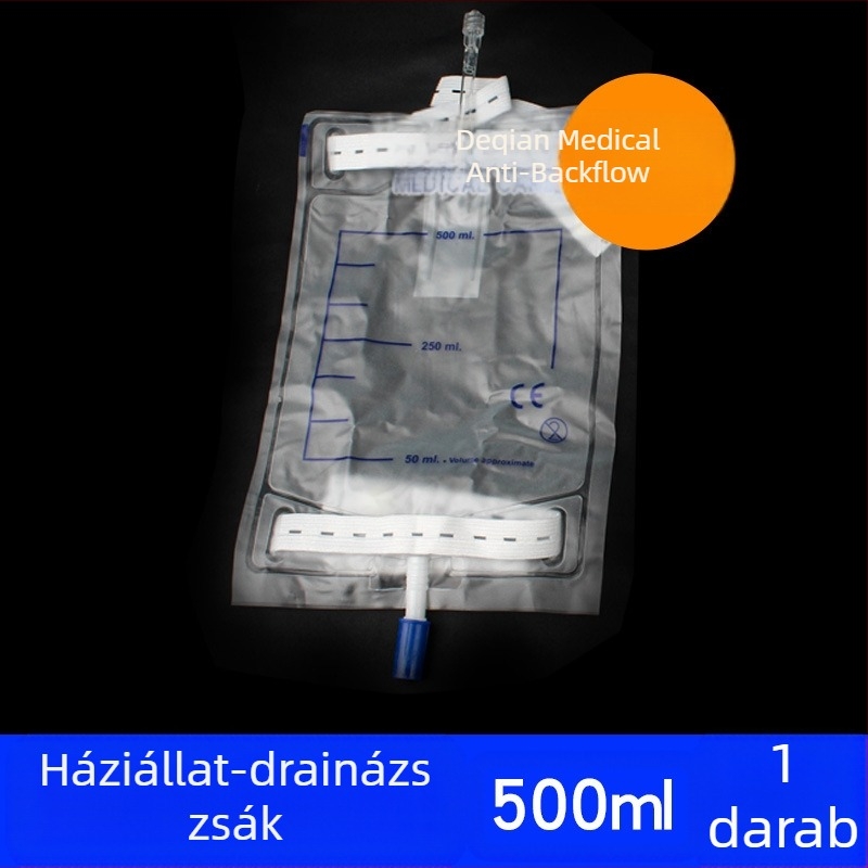 Eldobható kisállat katéter, dupla lumenű szilikon katéter kutyáknak, árnyékgolyós zacskóval, kutyapisilő zacskó