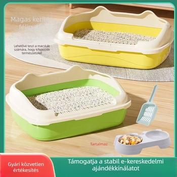 Határokon átnyúló macskaalom doboz, túlméretezett, teljesen zárt macska WC, homok elleni trombita bébi macskaalom doboz, macskakellékek