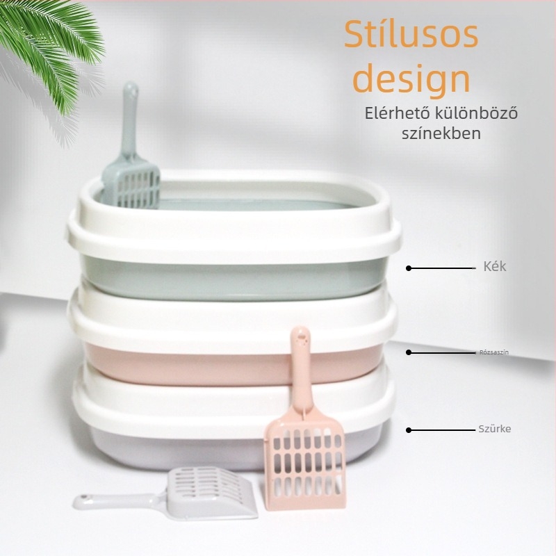 Nagy macskaalom doboz Túlméretezett, teljesen zárt macska WC Extra nagy, fröccsenésmentes macskaalom Doboz Macska kellékek