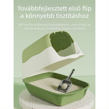Teljesen zárt, számos macskaalom, szagsemlegesítő, alommal, WC-ketrec, cicaürülék-medence, macska kellékek, alapértelmezett