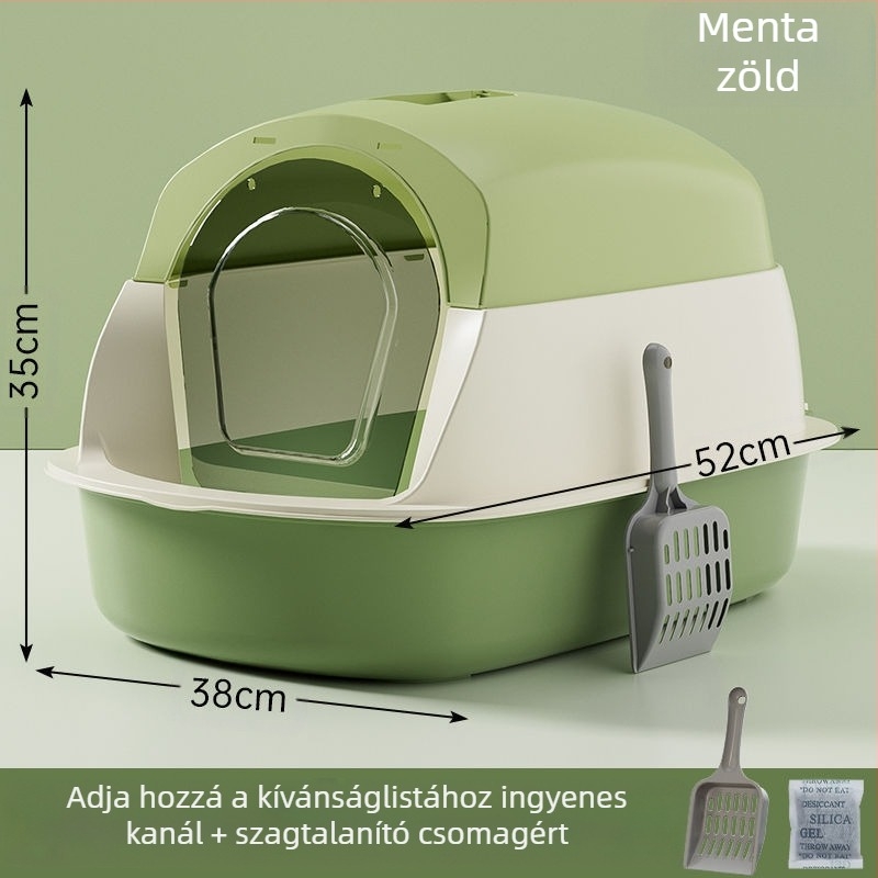 Teljesen zárt, számos macskaalom, szagsemlegesítő, alommal, WC-ketrec, cicaürülék-medence, macska kellékek, alapértelmezett