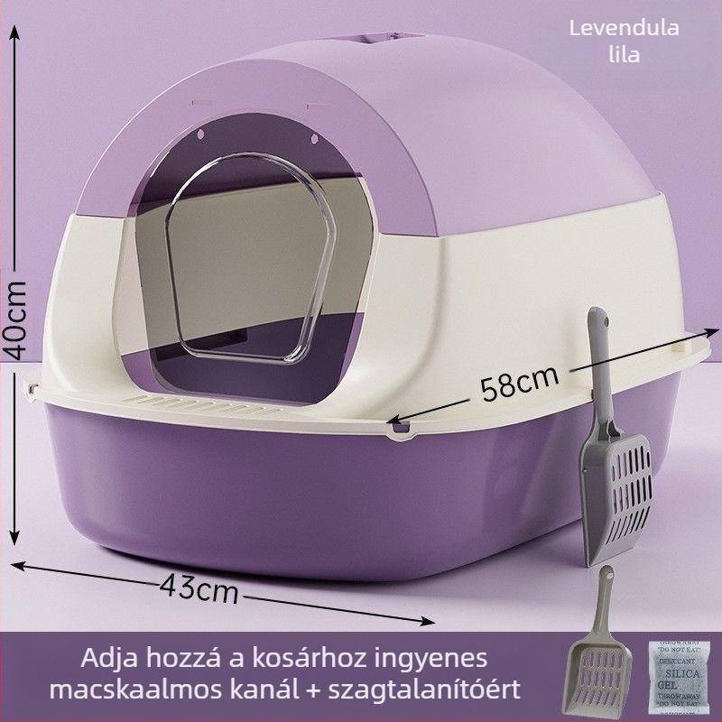Teljesen zárt, számos macskaalom, szagsemlegesítő, alommal, WC-ketrec, cicaürülék-medence, macska kellékek, alapértelmezett