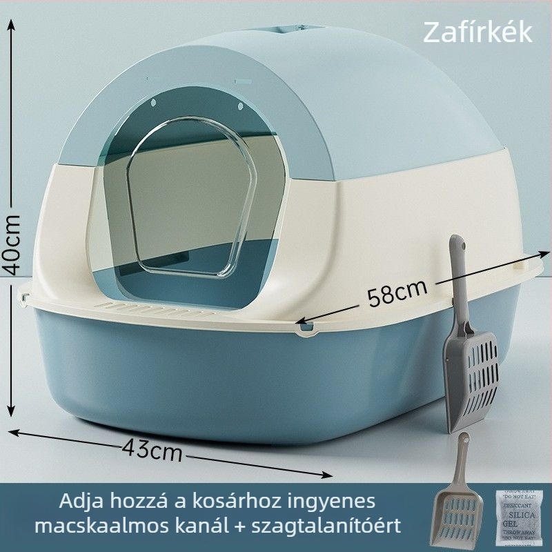 Teljesen zárt, számos macskaalom, szagsemlegesítő, alommal, WC-ketrec, cicaürülék-medence, macska kellékek, alapértelmezett