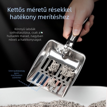 Határokon átnyúló macskaalom lapát macskalapát rozsdamentes acél macskalapát macskaalom dezodor tisztítóeszközök gyári nagykereskedelmi kisállat-kellékek