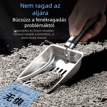 Határokon átnyúló macskaalom lapát macskalapát rozsdamentes acél macskalapát macskaalom dezodor tisztítóeszközök gyári nagykereskedelmi kisállat-kellékek