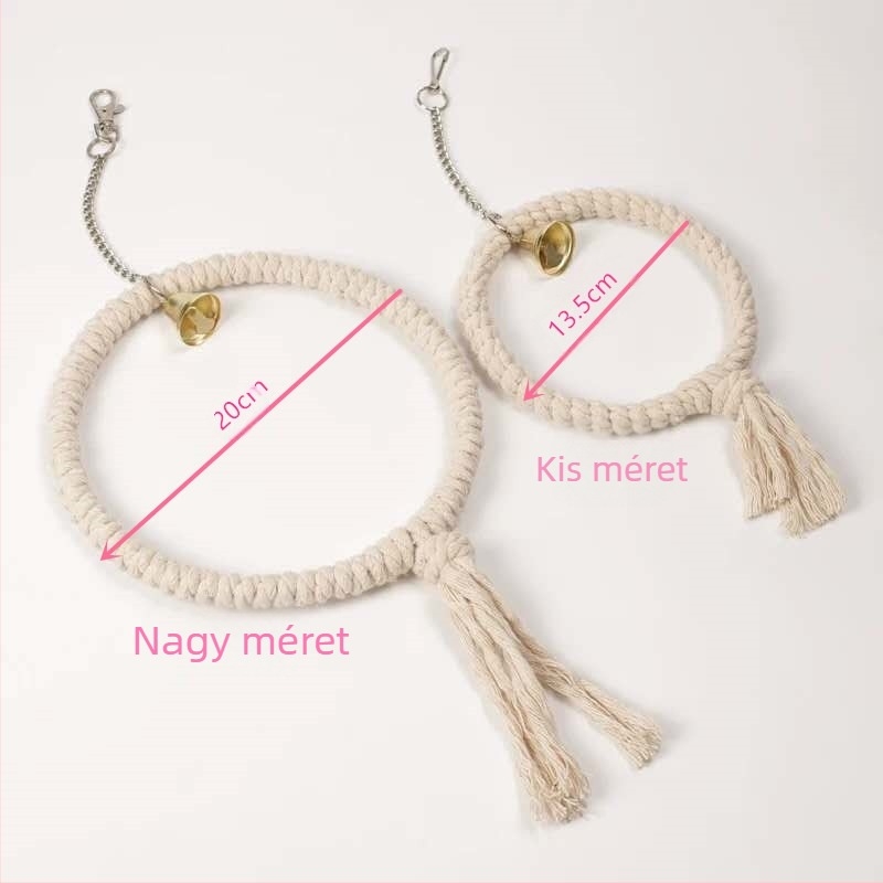 Papagáj kellékek madárjátékok pamut kötél gyűrűk hintagyűrű pamut kötél hinta pamut gyűrű gyártók nagykereskedelem