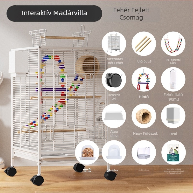 Madárkalitka Új stílusú Kereszt Selyem Háztartási Papagáj Tigrisbőr Bazsarózsa Xuan Feng Seregély Élő Madár Kis Nap Különleges Nagy Villa