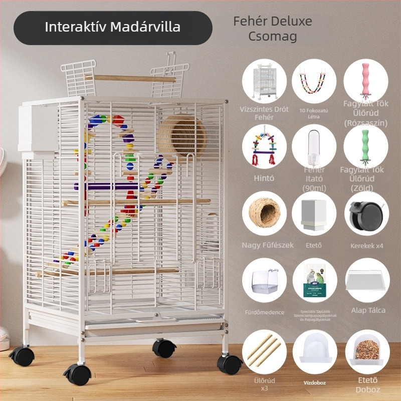 Madárkalitka Új stílusú Kereszt Selyem Háztartási Papagáj Tigrisbőr Bazsarózsa Xuan Feng Seregély Élő Madár Kis Nap Különleges Nagy Villa