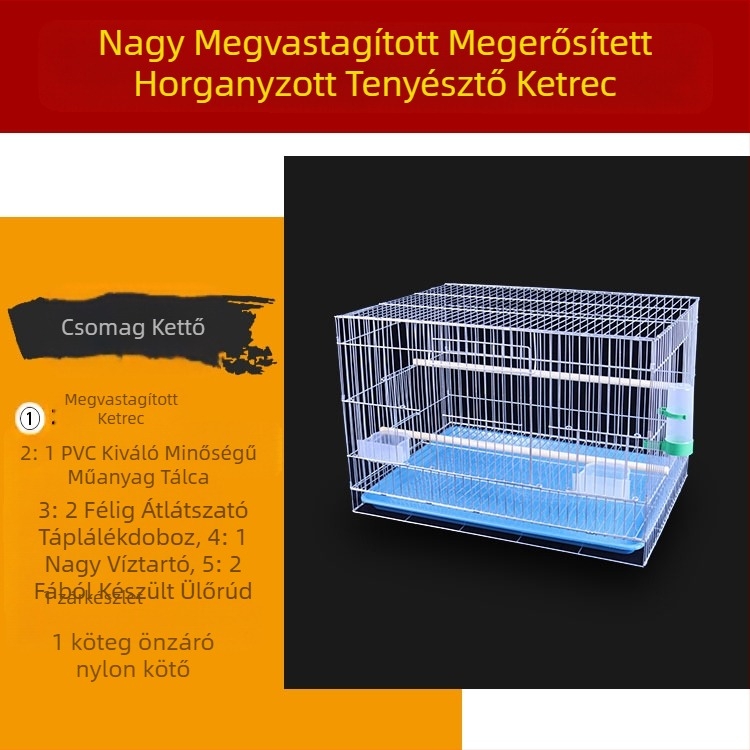 Új, nagy, vastag, gyenge horganyzott tenyészkalitka, bazsarózsa papagáj madárkalitka, Xuanfeng rovar galamb nagy madárkalitka