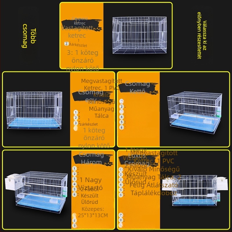 Új, nagy, vastag, gyenge horganyzott tenyészkalitka, bazsarózsa papagáj madárkalitka, Xuanfeng rovar galamb nagy madárkalitka