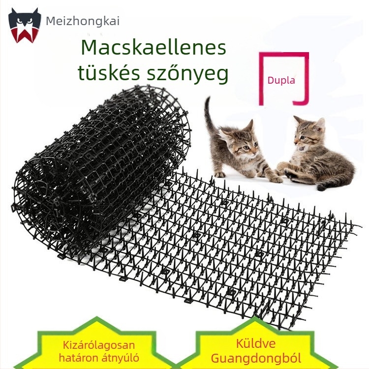 Macskavédő tekercs kültéri macskaháló virág erkély tető műanyag szigetelőháló macskaszúrás szögverős macska macskaszúró párna