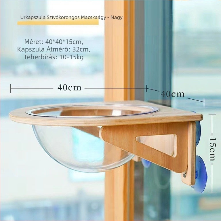 Tömörfa űrkapszula macska félgömb alakú függőfészek macska függőágy tapadókorong ütésmentes űrkapszula mászóka erkély