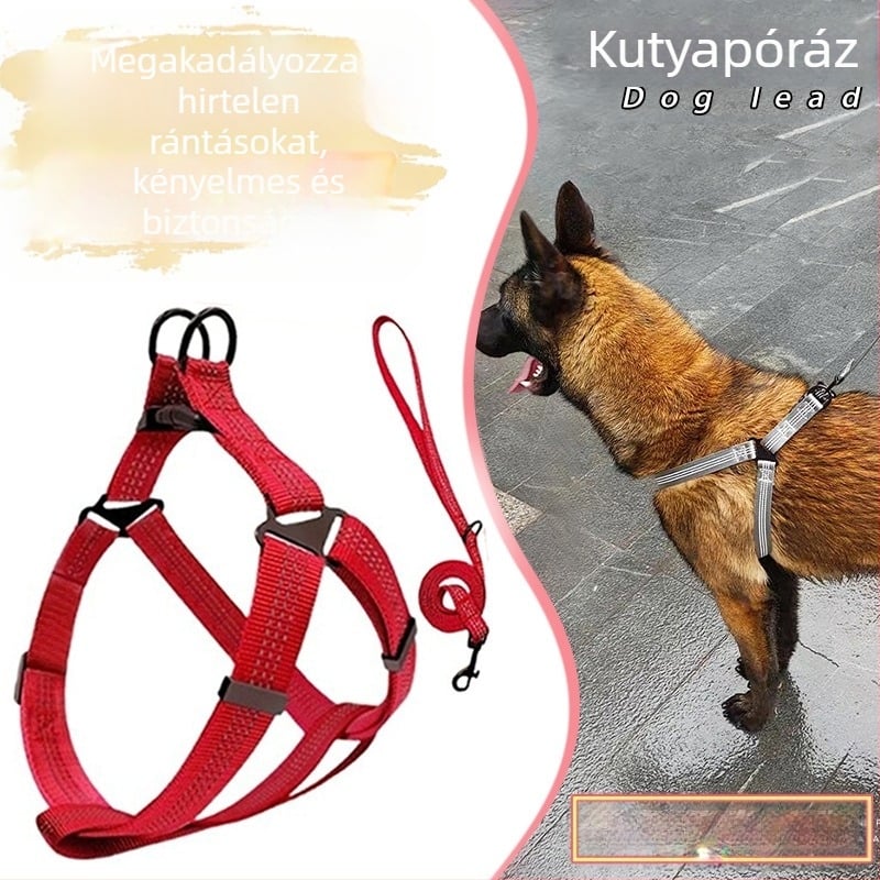 Új kutyapóráz kéz nélkül közepes méretű kutyáknak, mellkas-hátra, kisállat-kellékek, mellkaspánt, kisállat-sétáltató kötél nagykereskedelemben