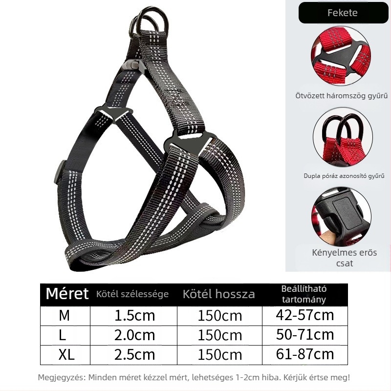Új kutyapóráz kéz nélkül közepes méretű kutyáknak, mellkas-hátra, kisállat-kellékek, mellkaspánt, kisállat-sétáltató kötél nagykereskedelemben
