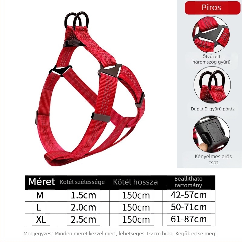 Új kutyapóráz kéz nélkül közepes méretű kutyáknak, mellkas-hátra, kisállat-kellékek, mellkaspánt, kisállat-sétáltató kötél nagykereskedelemben