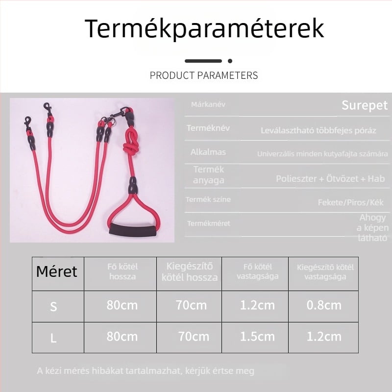 Levehető, két kutyás, egy húzós, két pórázos, kétfejű kutyasétáltató póráz, kutyalánc, teddy, golden retriever, kis- és nagytestű kutyáknak való kellékek