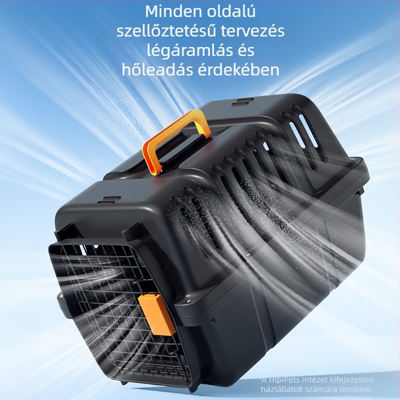 Egyszerű fekete United Airlines alap légbeömlő, nagy légterű, lélegző, macska-kutya doboz, kisállat kellékek nagykereskedelemben